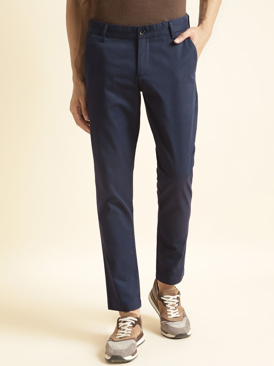 

Andamen Men Slim Fit Embroidered Chino, Navy blue