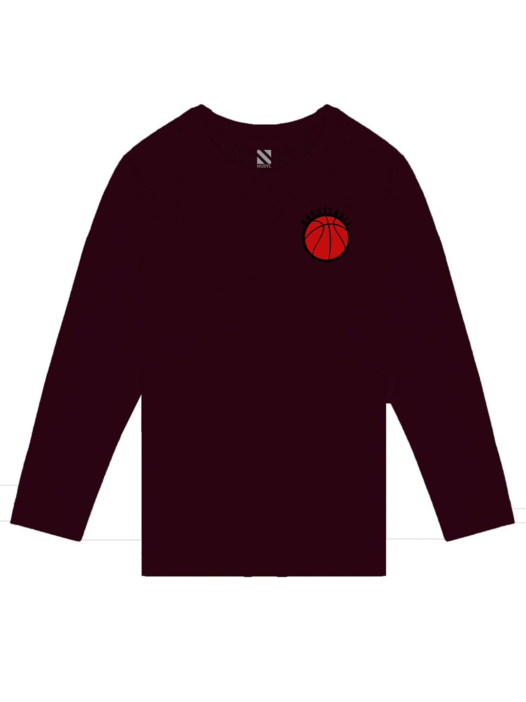 

BAESD Boys Typography Printed Round Neck Long Sleeves Cotton T-shirt, Maroon