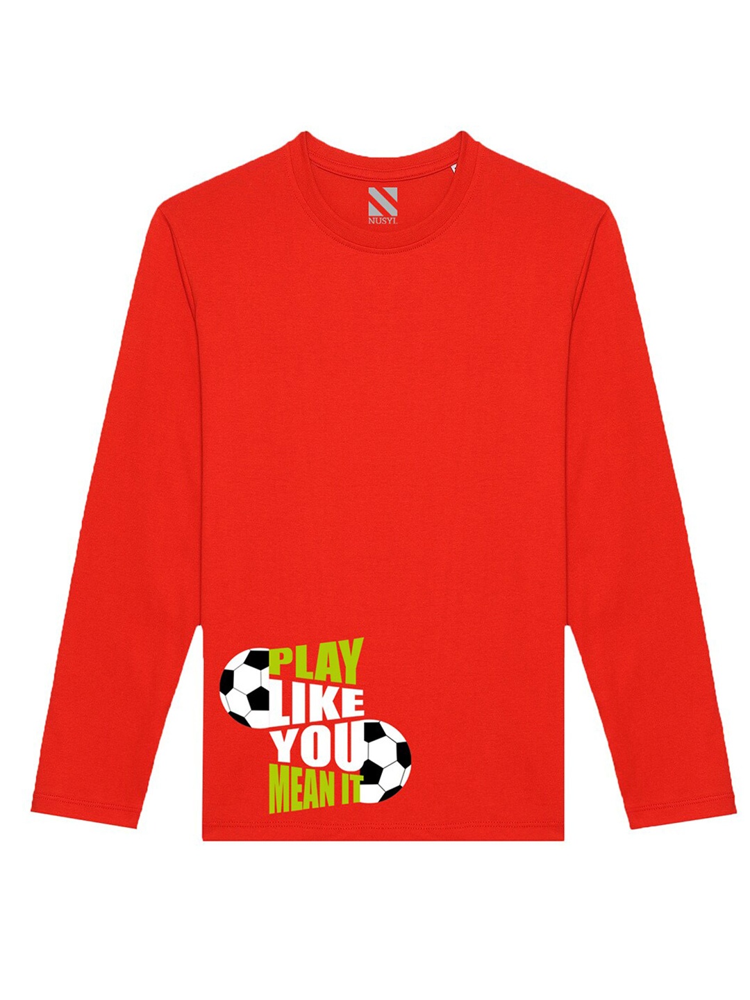 

BAESD Boys Typography Printed Cotton T-shirt, Red