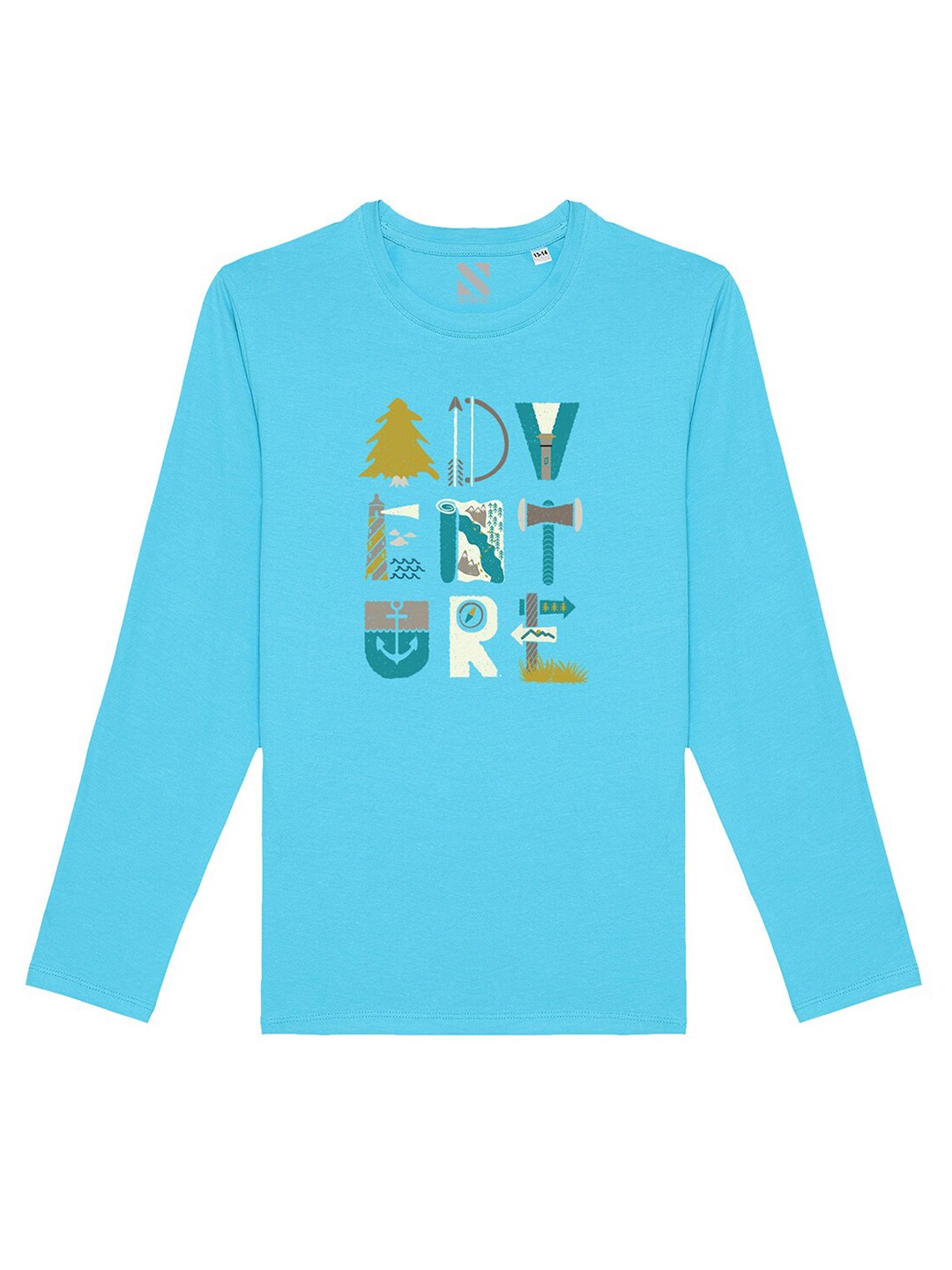 

BAESD Boys Typography Printed Cotton T-shirt, Blue