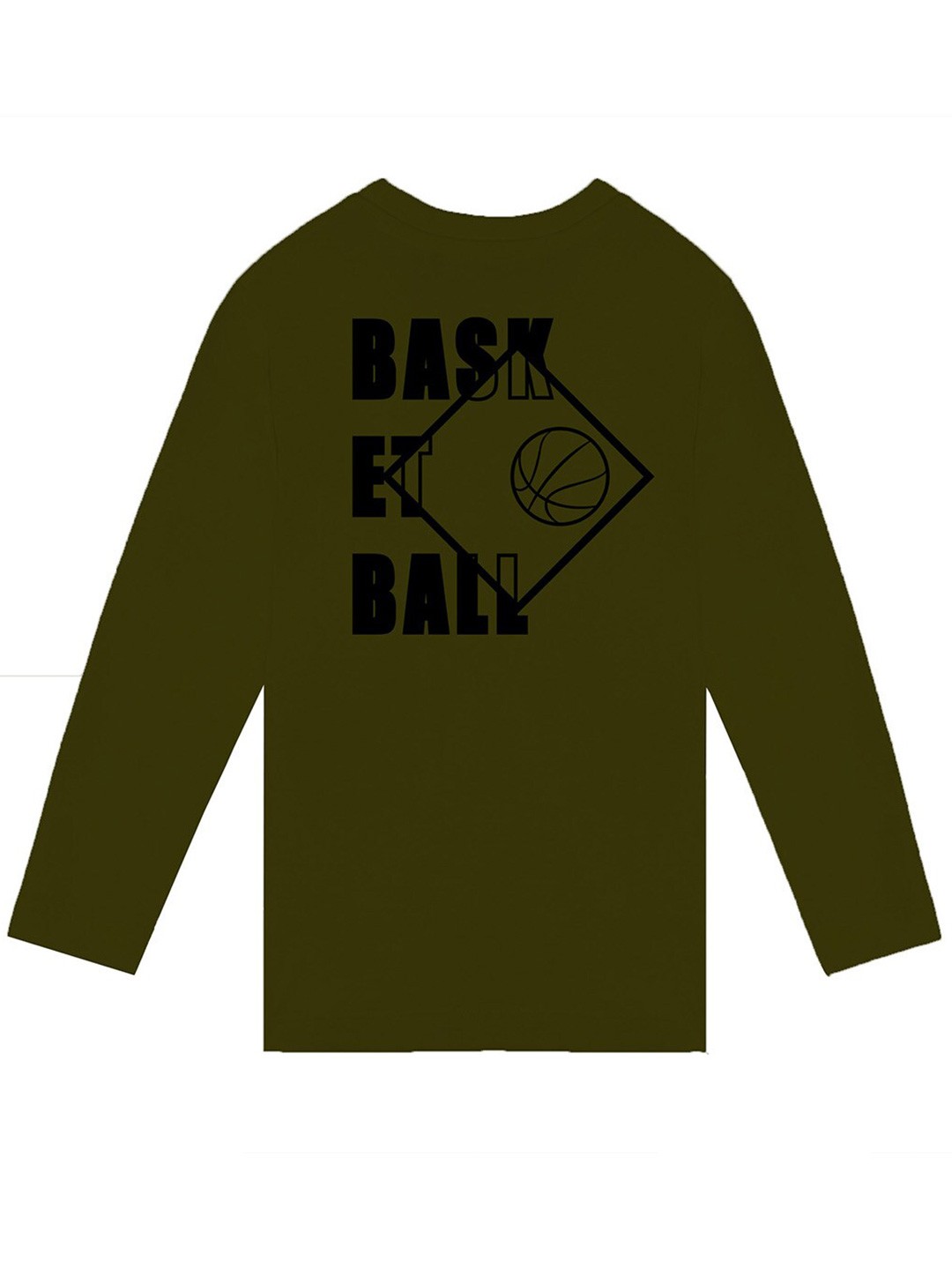 

BAESD Boys Typography Printed Cotton T-shirt, Olive