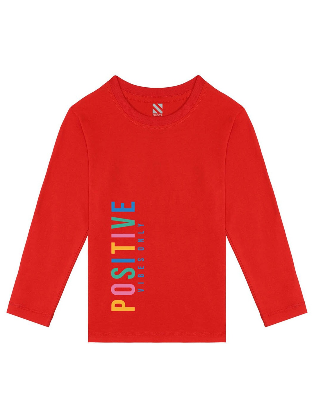 

BAESD Boys Typography Printed Long Sleeves Cotton T-shirt, Red