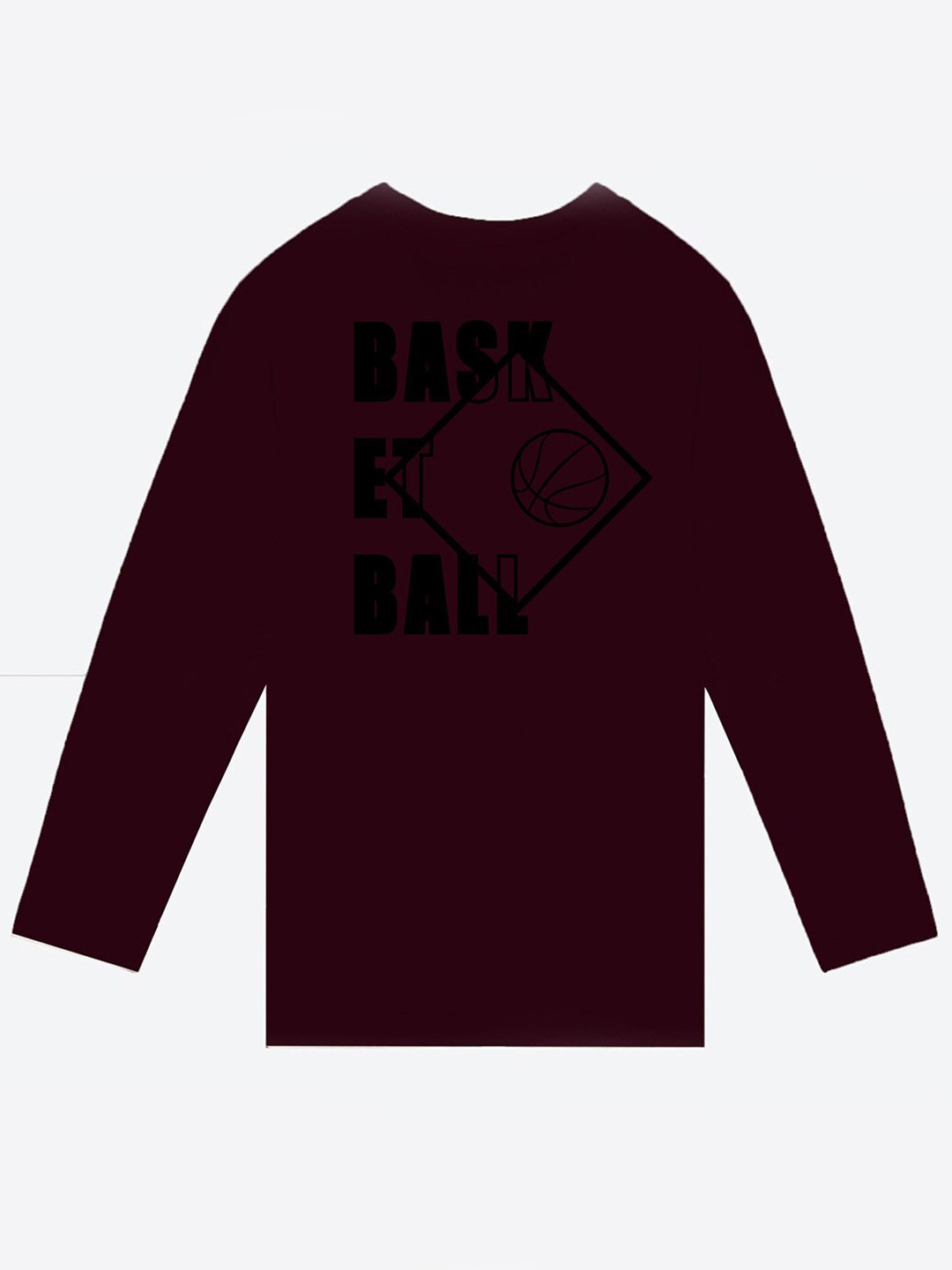 

BAESD Boys Typography Printed Long Sleeves Cotton T-shirt, Maroon