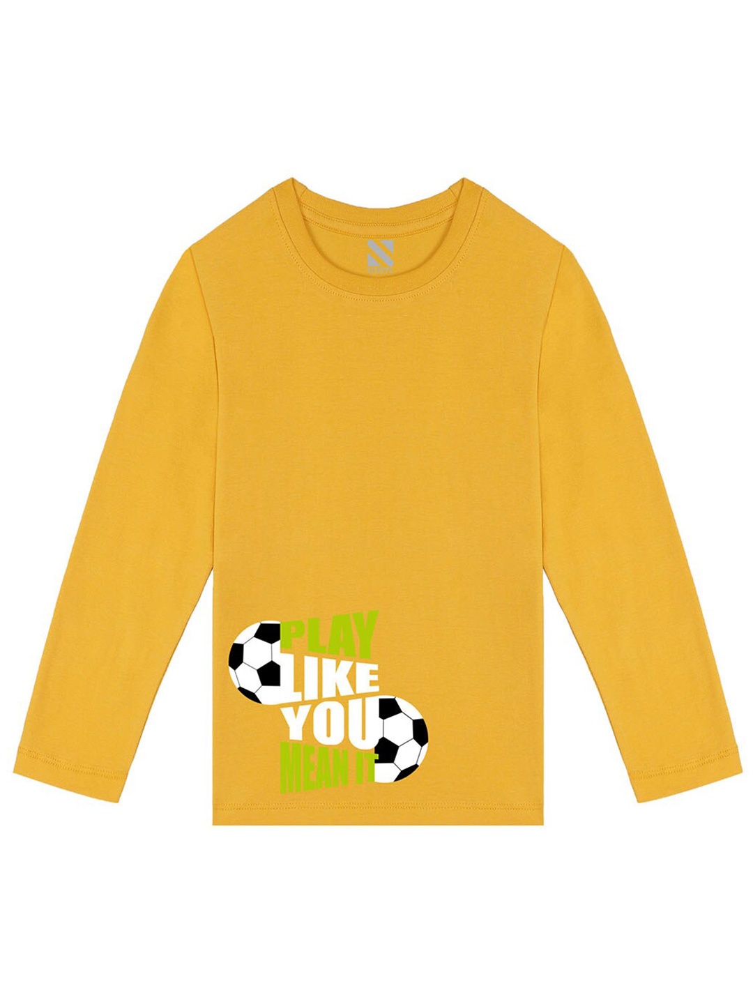 

BAESD Boys Typography Printed Long Sleeves Cotton T-shirt, Yellow