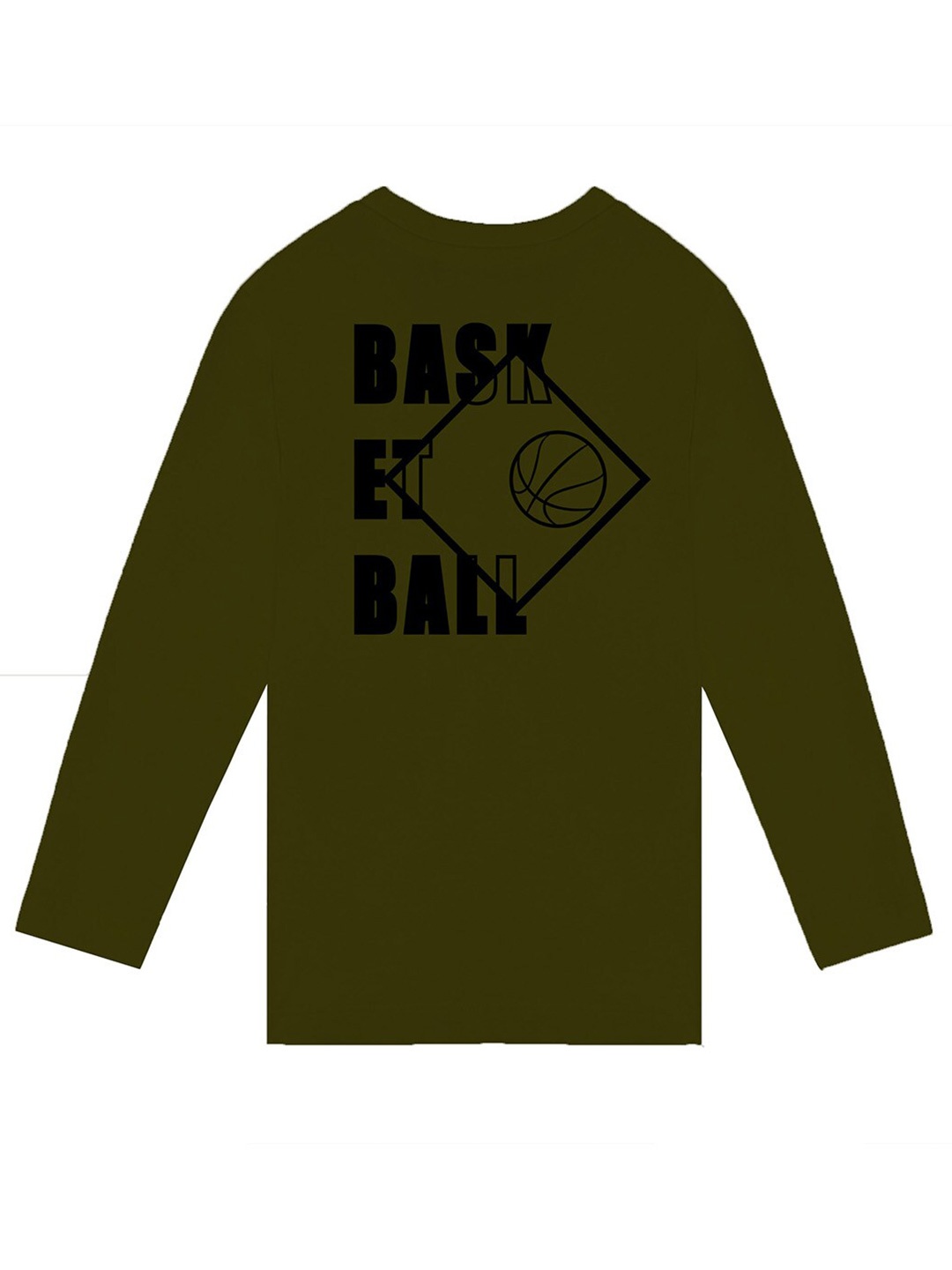 

BAESD Boys Typography Printed Cotton T-shirt, Olive
