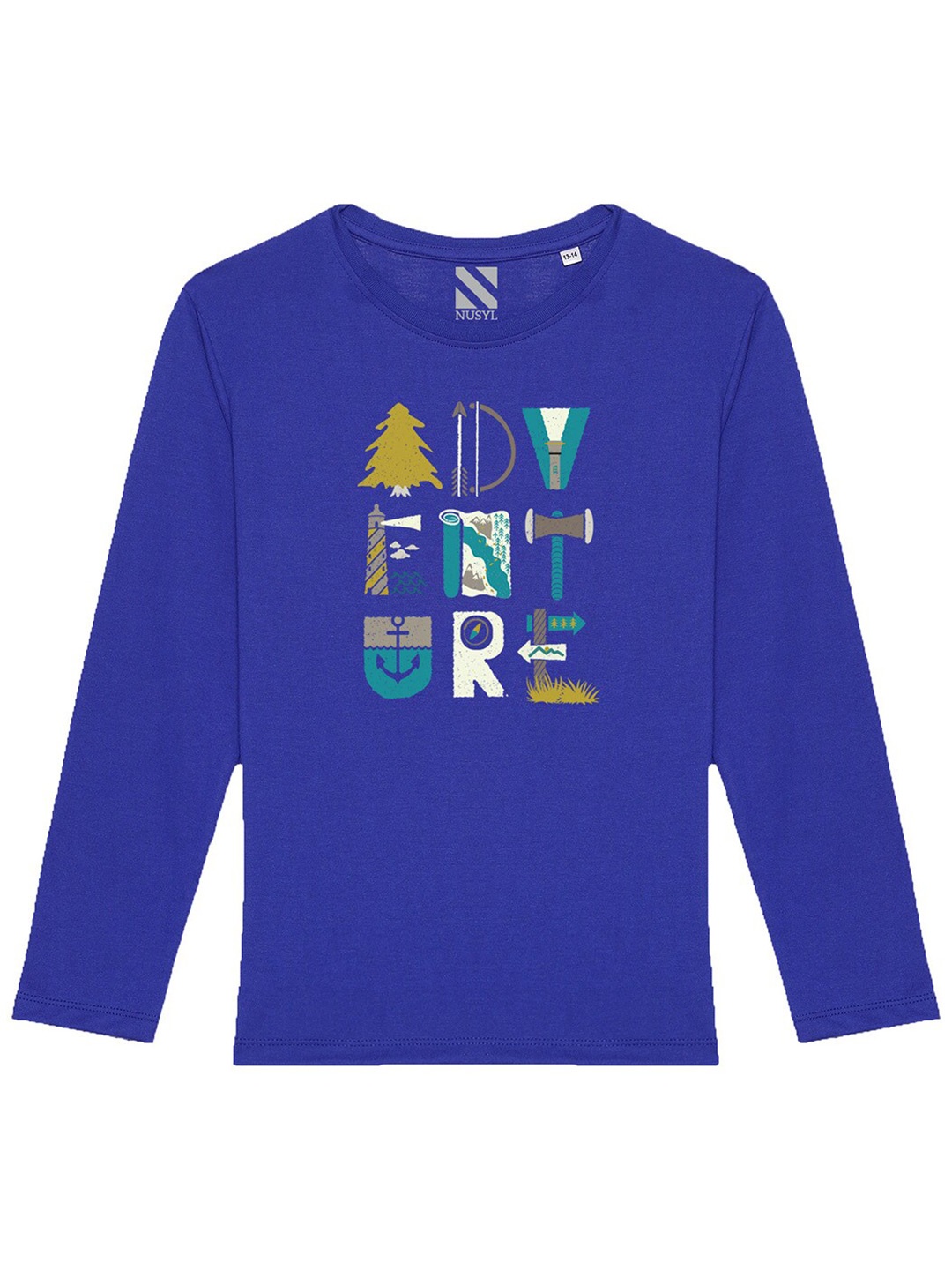 

BAESD Boys Typography Printed Biowashed Cotton T-shirt, Blue