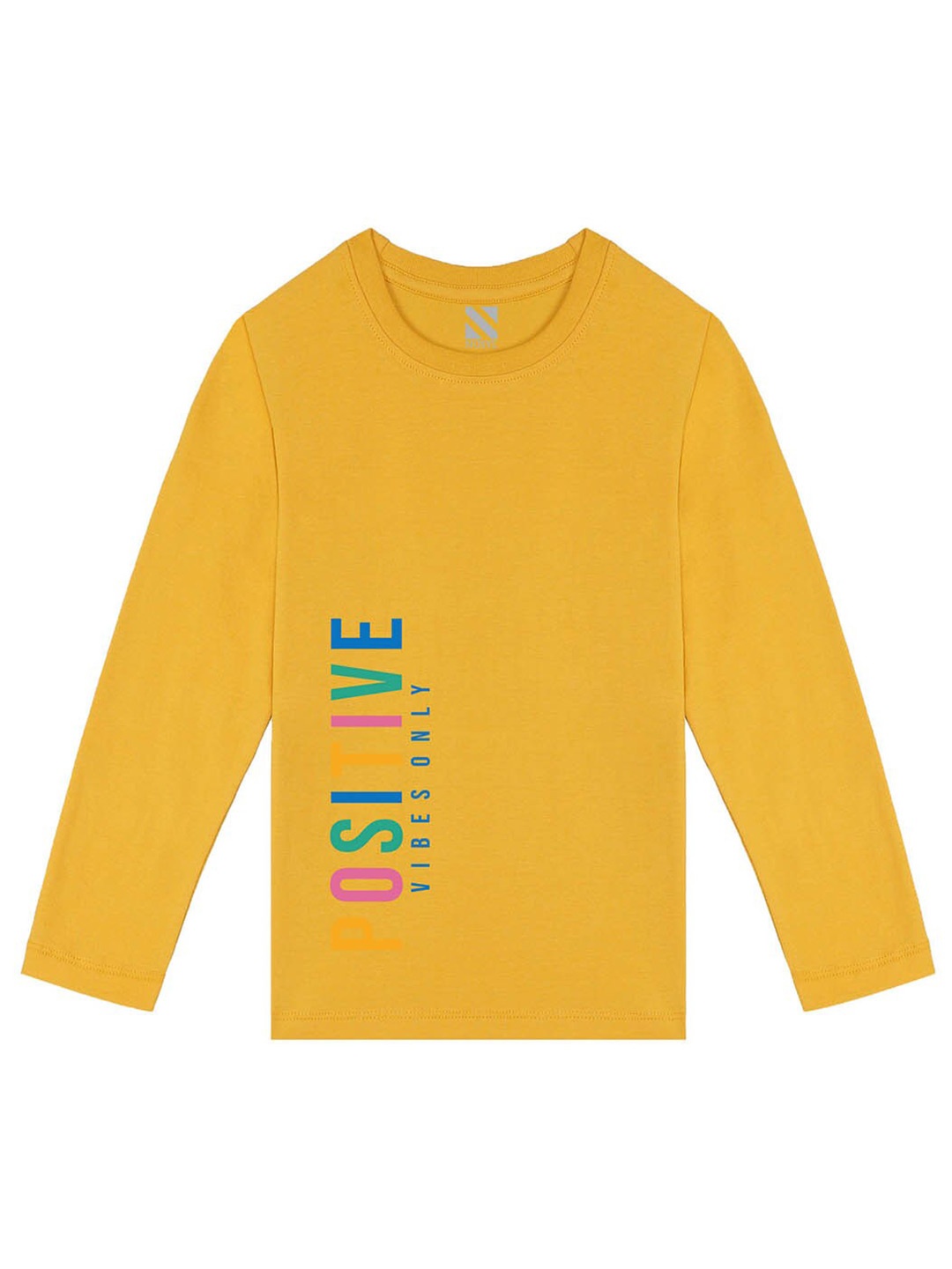 

BAESD Boys Typography Printed Cotton T-shirt, Yellow