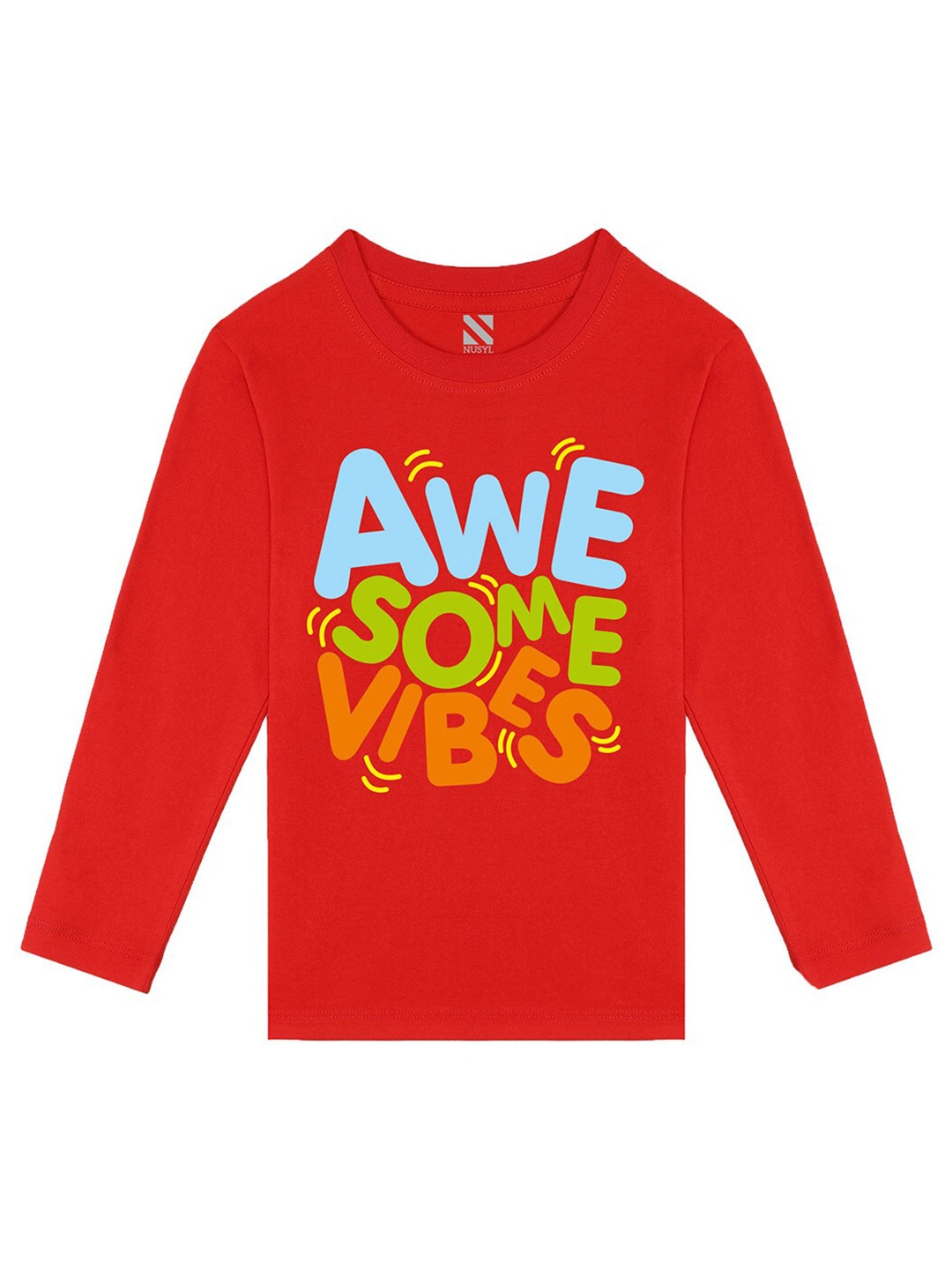 

BAESD Boys Typography Printed Cotton T-shirt, Red