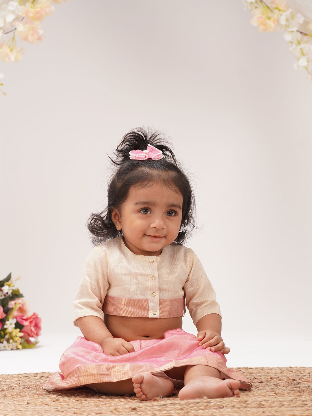 

GREENDIGO Infant Girls Ready to Wear Lehenga & Blouse, Pink