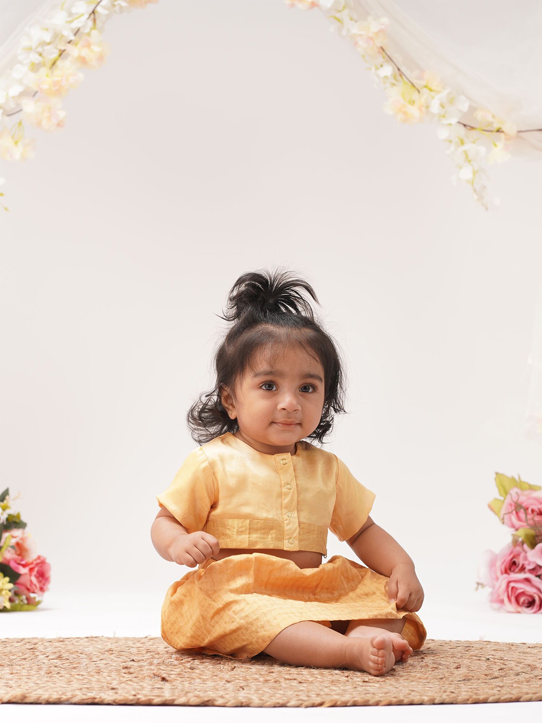 

GREENDIGO Infant Girls Ready to Wear Lehenga & Blouse, Yellow