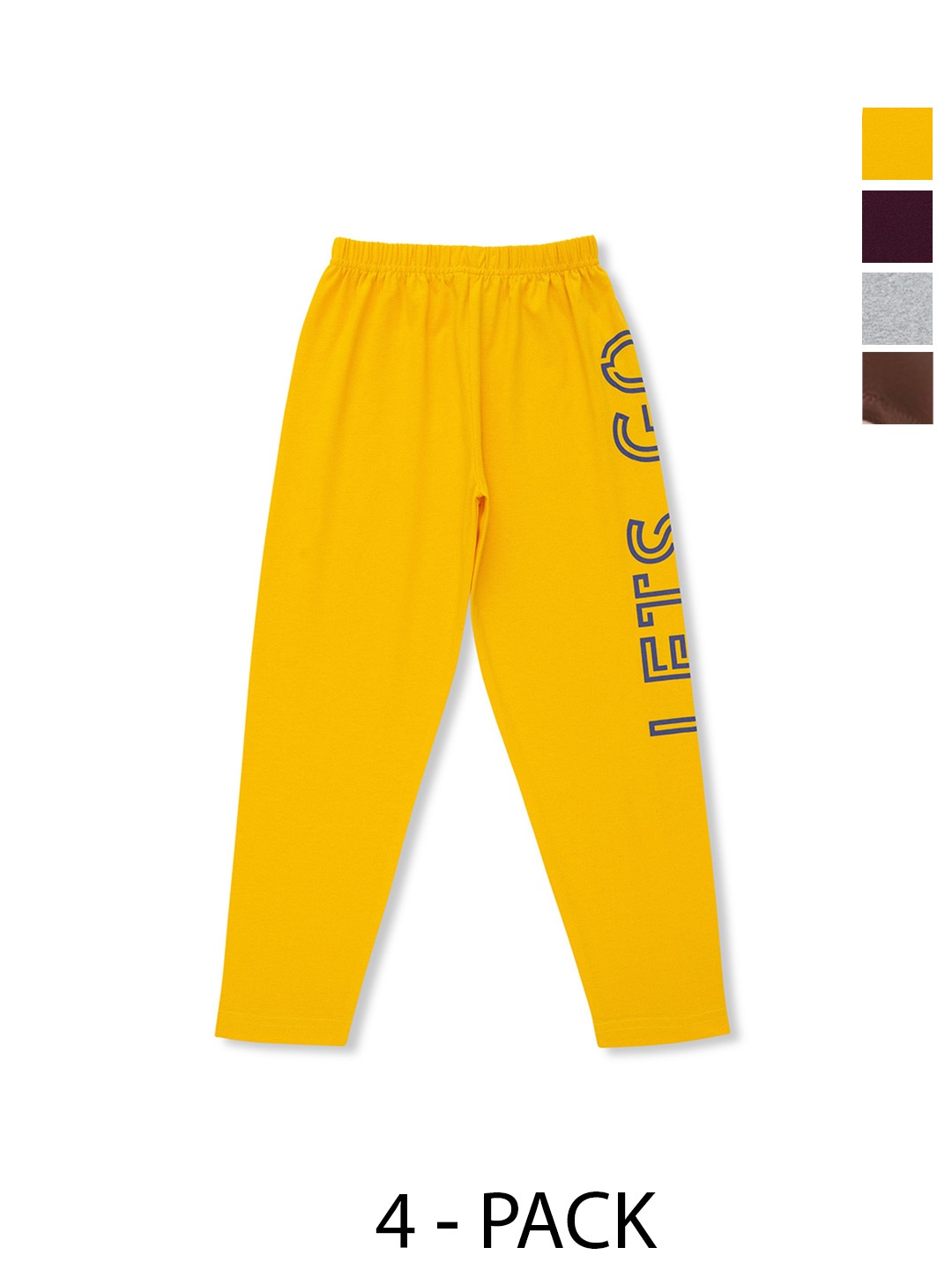 

Luke & Lilly Pack Of 4 Boys Cotton Mid-Rise Track Pants, Yellow