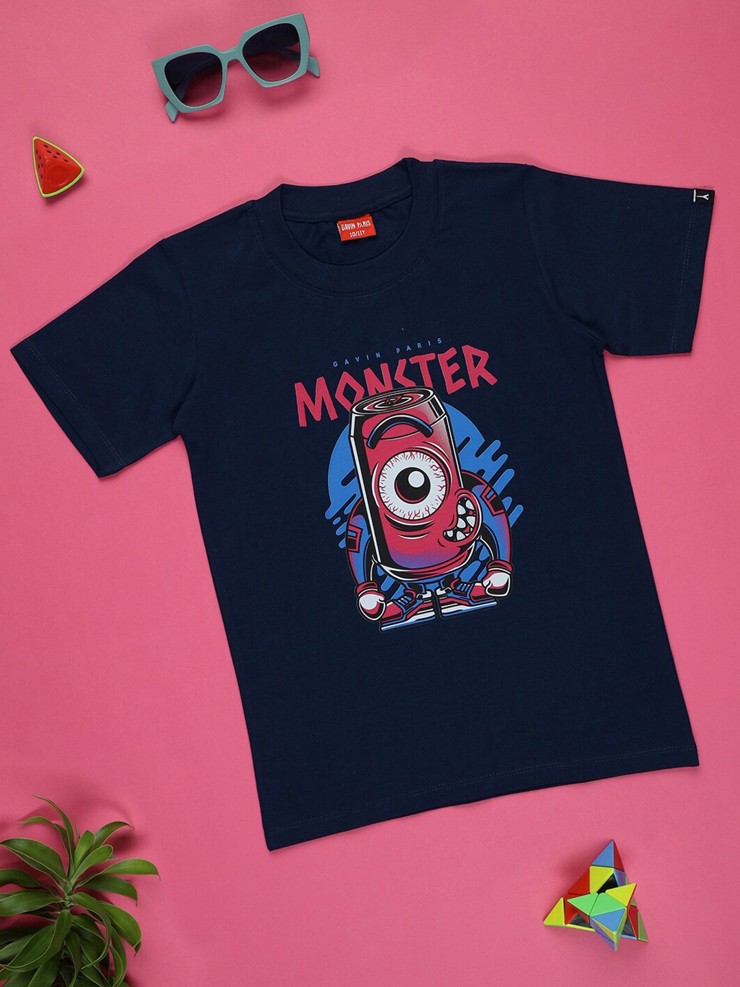 

Gavin Paris Boys Monsters Inc. Printed Pure Cotton T-shirt, Blue