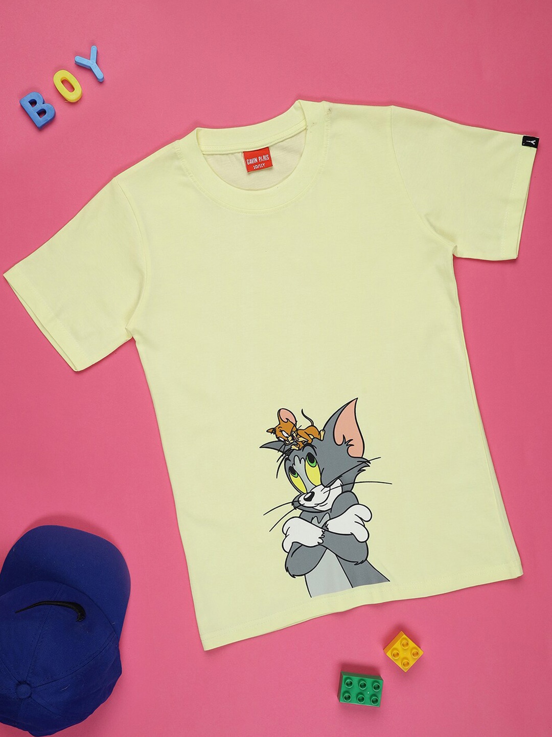 

Gavin Paris Boys Tom & Jerry Printed Pure Cotton T-shirt, Yellow
