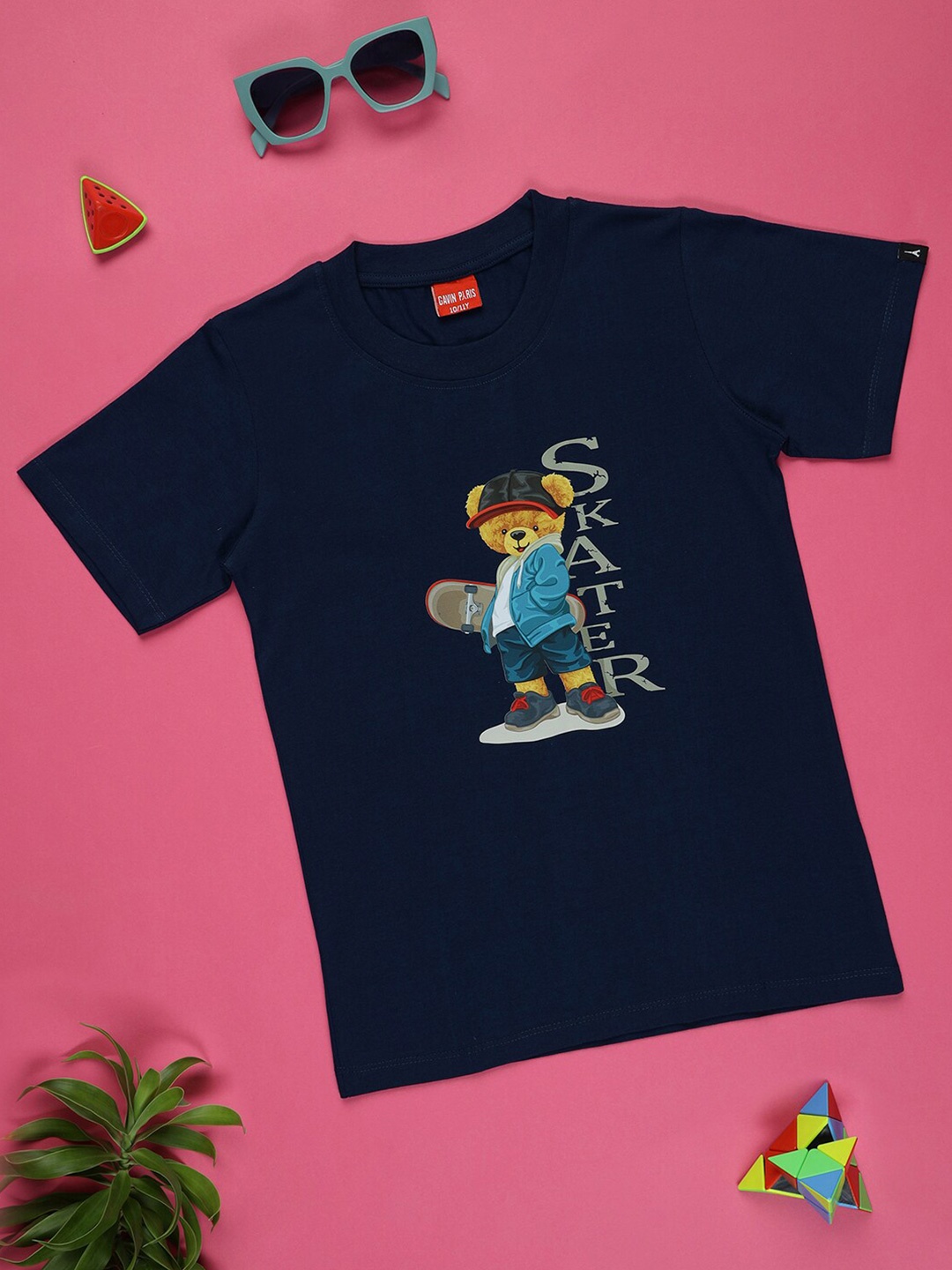 

Gavin Paris Boys Graphic Printed Pure Cotton T-shirt, Blue