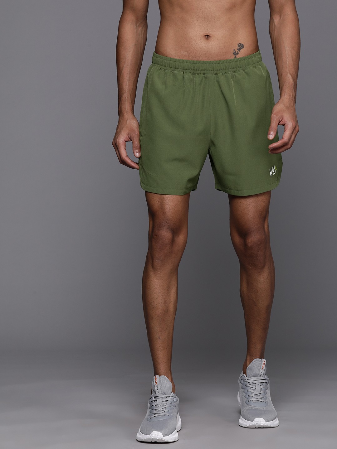 

HRX by Hrithik Roshan Men Running Rapid Dry Sports Shorts, Olive