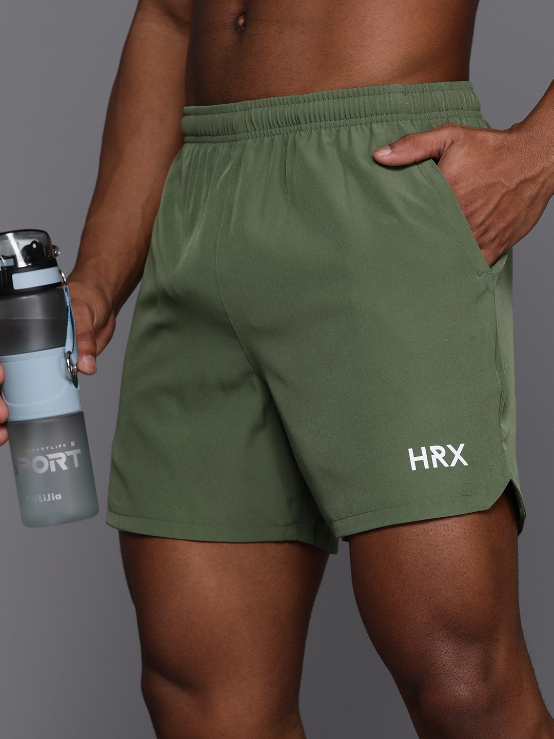

HRX by Hrithik Roshan Men Rapid-Dry Running Shorts, Olive