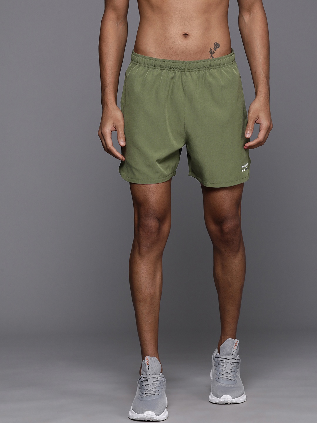 

HRX by Hrithik Roshan Men Running Rapid Dry Sports Shorts, Olive