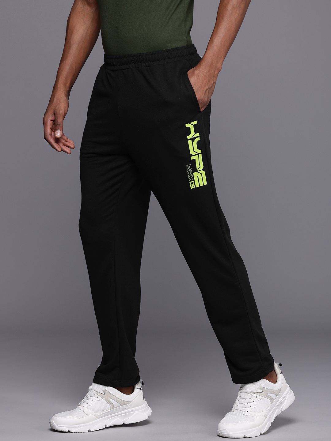 

HRX by Hrithik Roshan Men Brand Logo Printed Lifestyle Track Pants, Black