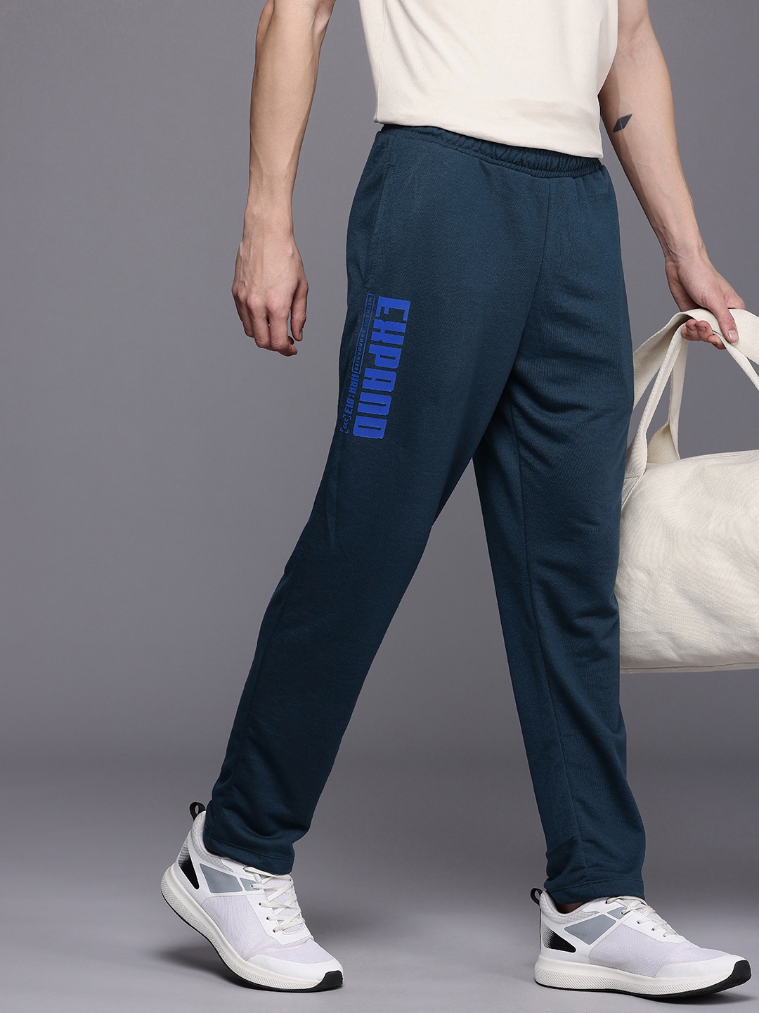 

HRX by Hrithik Roshan Men Printed Lifestyle Track Pants, Navy blue