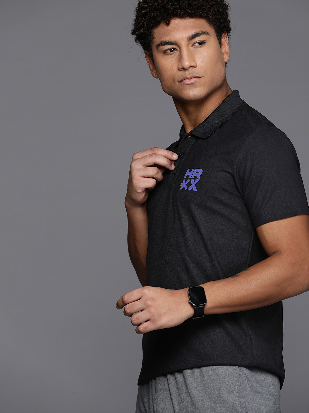 

HRX by Hrithik Roshan Regular Fit Polo Collar Casual T-shirt, Black