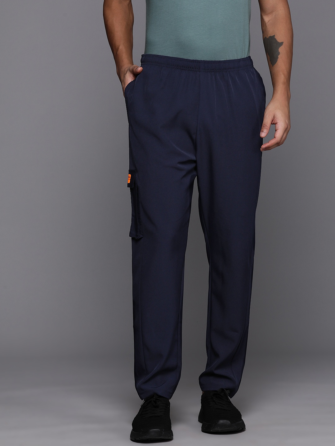 

HRX by Hrithik Roshan Men Regular Fit Rapid Dry Track Pants, Navy blue