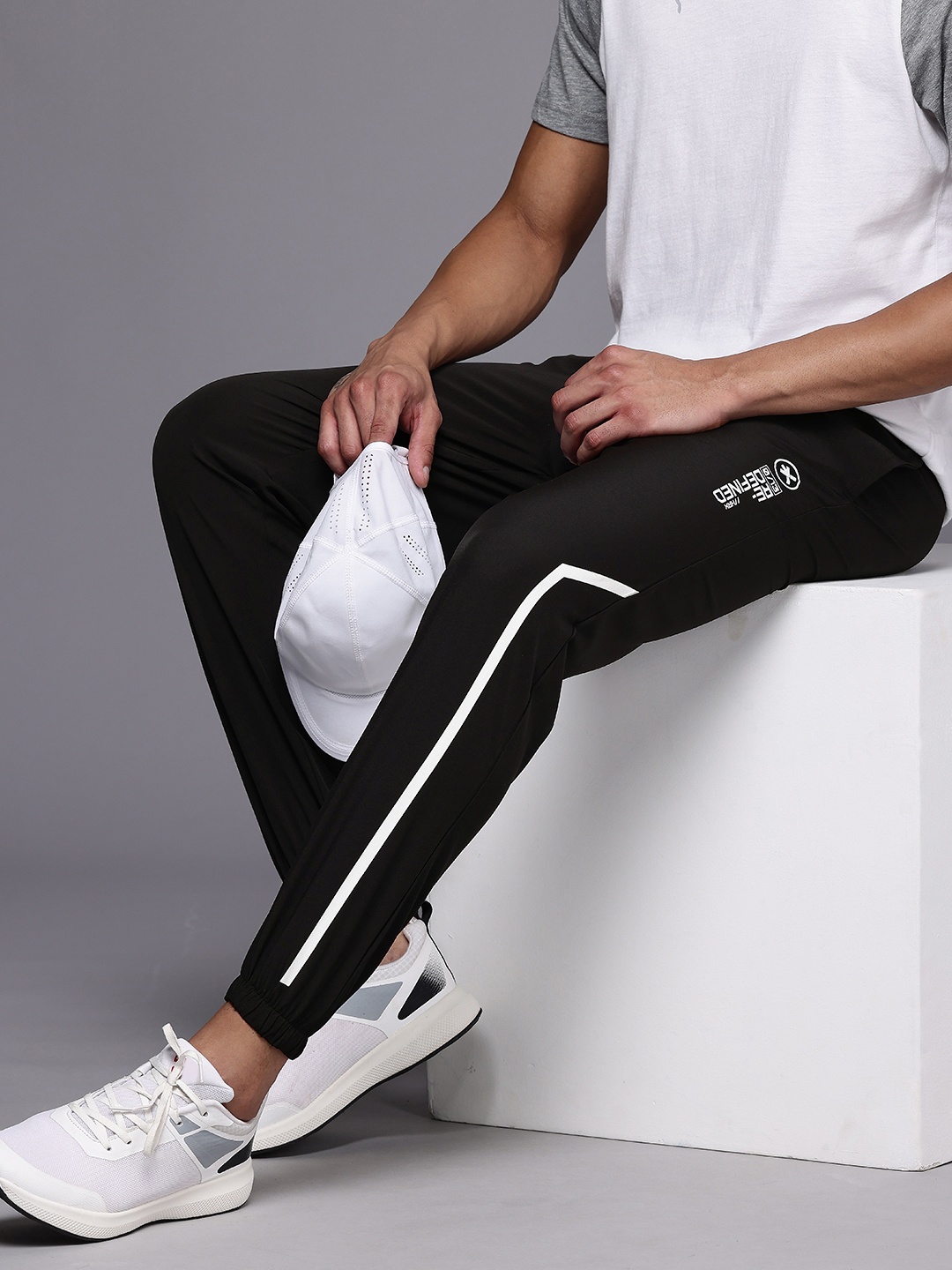 

HRX by Hrithik Roshan Men Rapid-Dry Antimicrobial Joggers Track Pants, Black