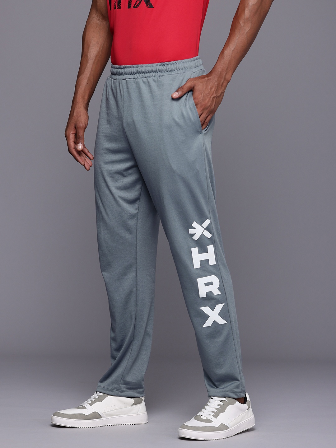 

HRX by Hrithik Roshan Men Printed Rapid Dry Track Pants, Grey
