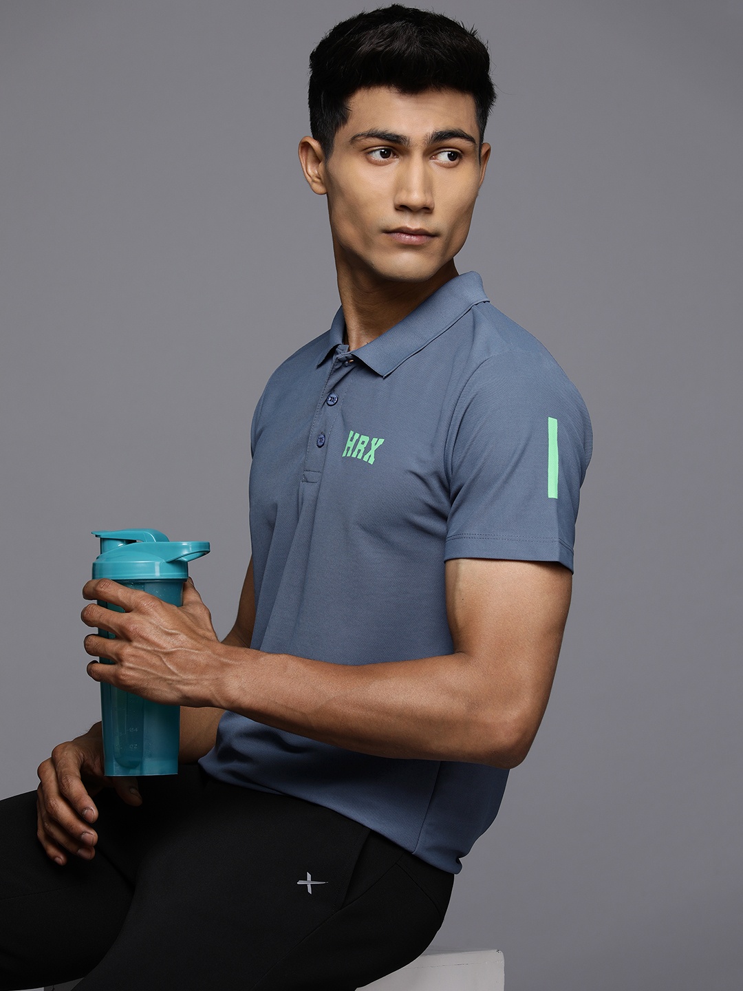 

HRX by Hrithik Roshan Men Polo Collar T-shirt, Grey