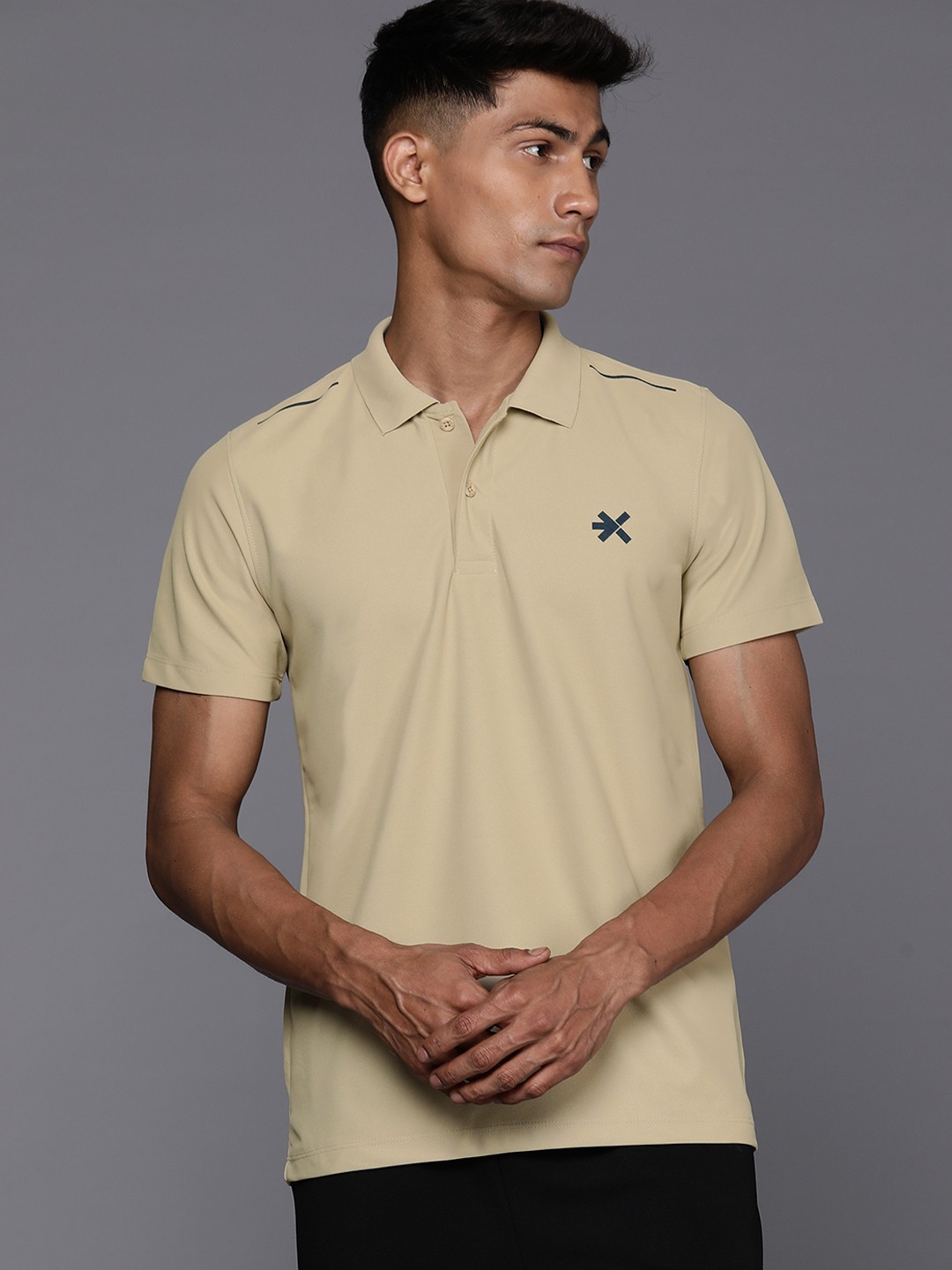 

HRX by Hrithik Roshan Polo Collar Lifestyle T-shirt, Beige