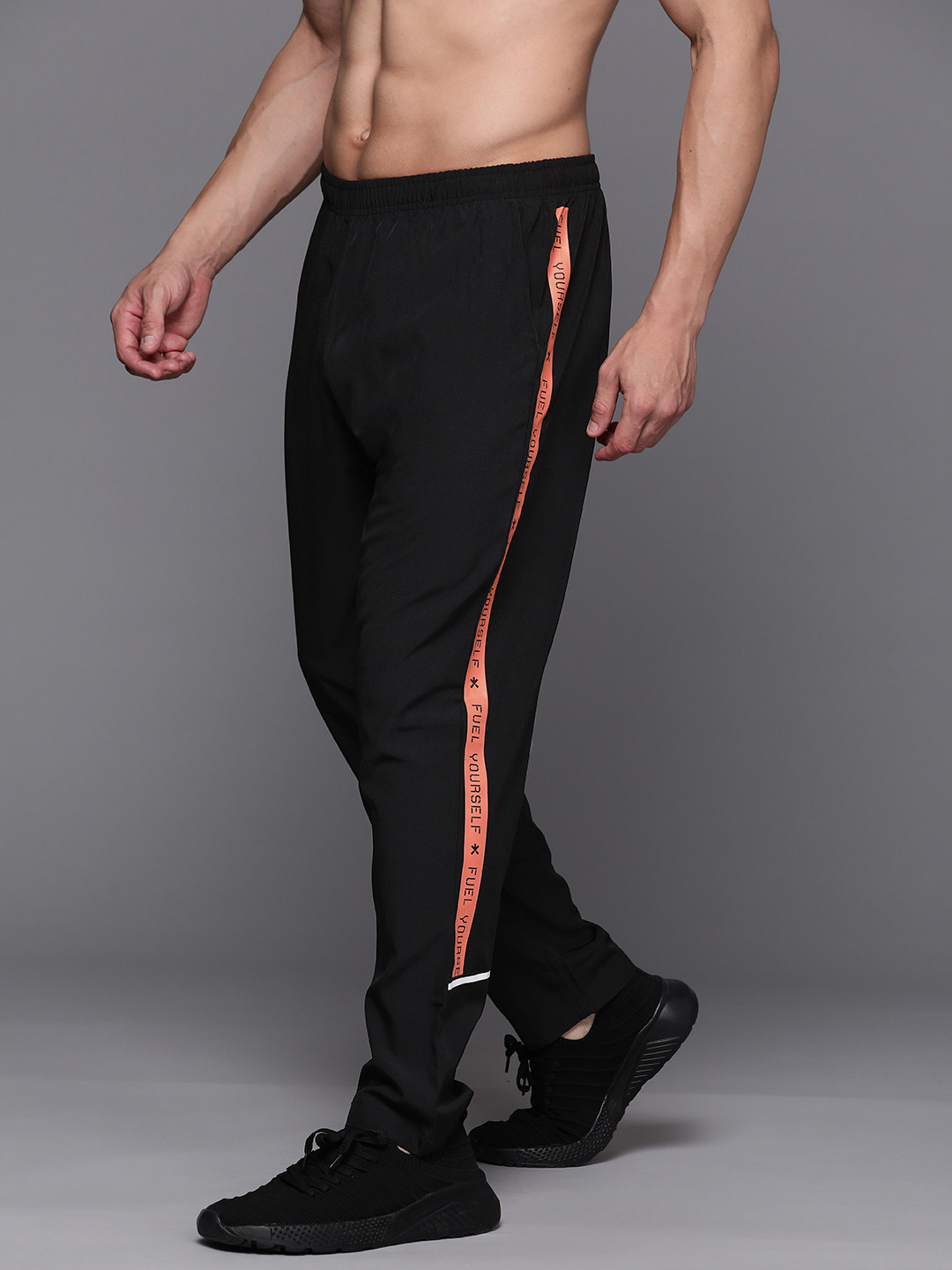 

HRX by Hrithik Roshan Men Side Striped Training Track Pants, Black