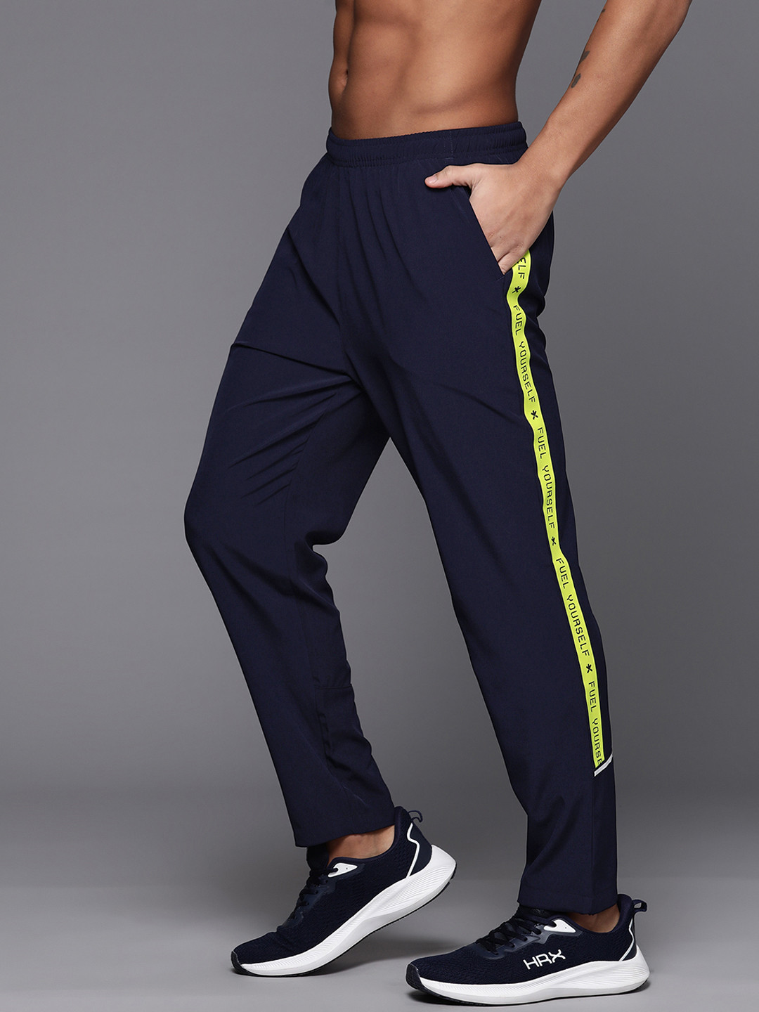 

HRX by Hrithik Roshan Men Rapid-Dry Training Track Pants, Navy blue
