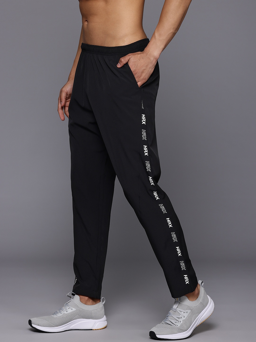 

HRX by Hrithik Roshan Men Printed Detail Rapid-Dry Training Track Pants, Black