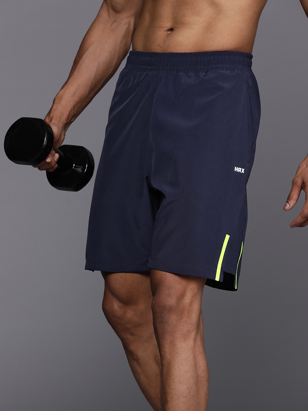 

HRX by Hrithik Roshan Men Rapid-Dry Training Shorts, Navy blue