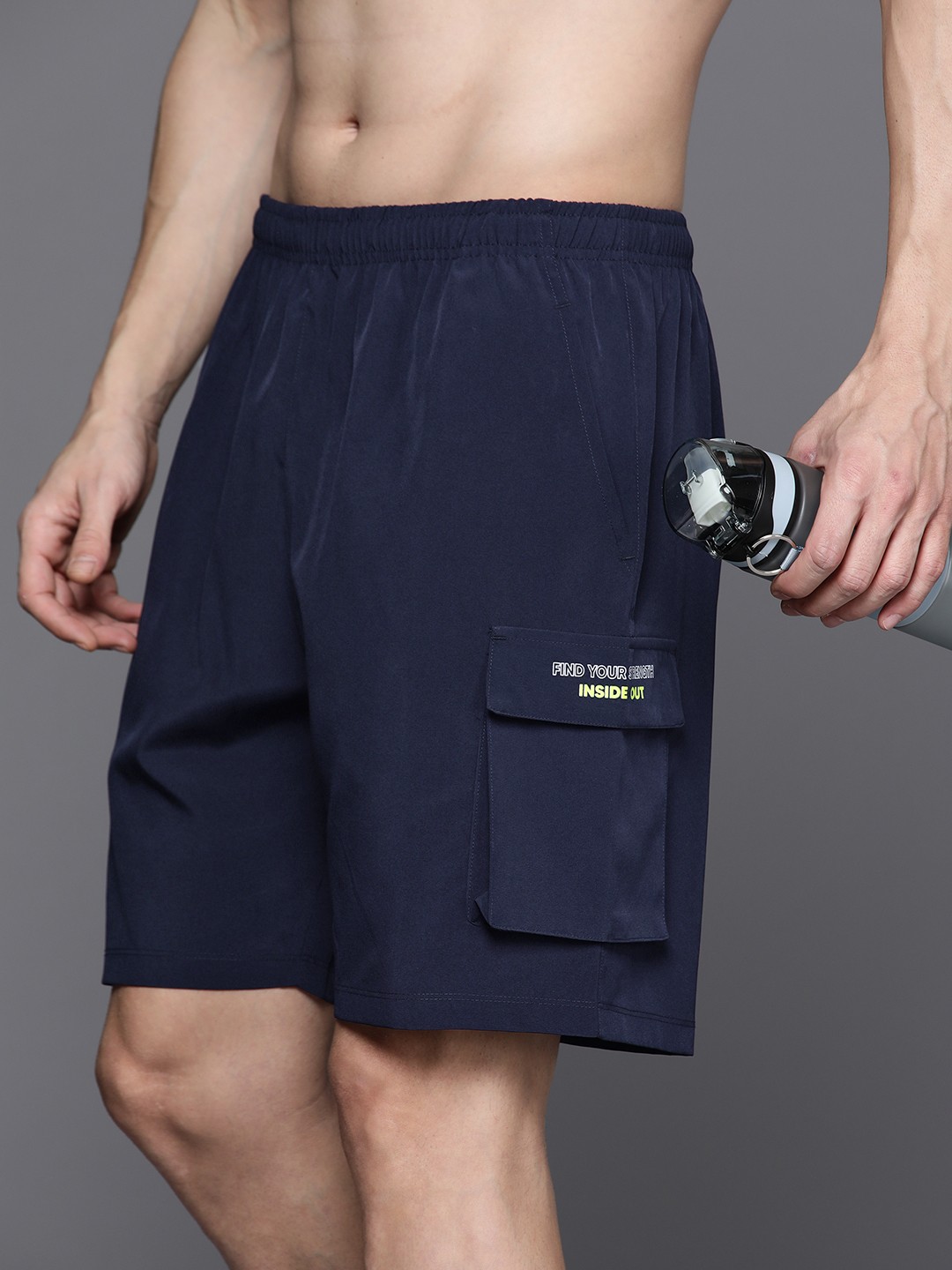 

HRX by Hrithik Roshan Men Rapid Dry Training Shorts, Navy blue