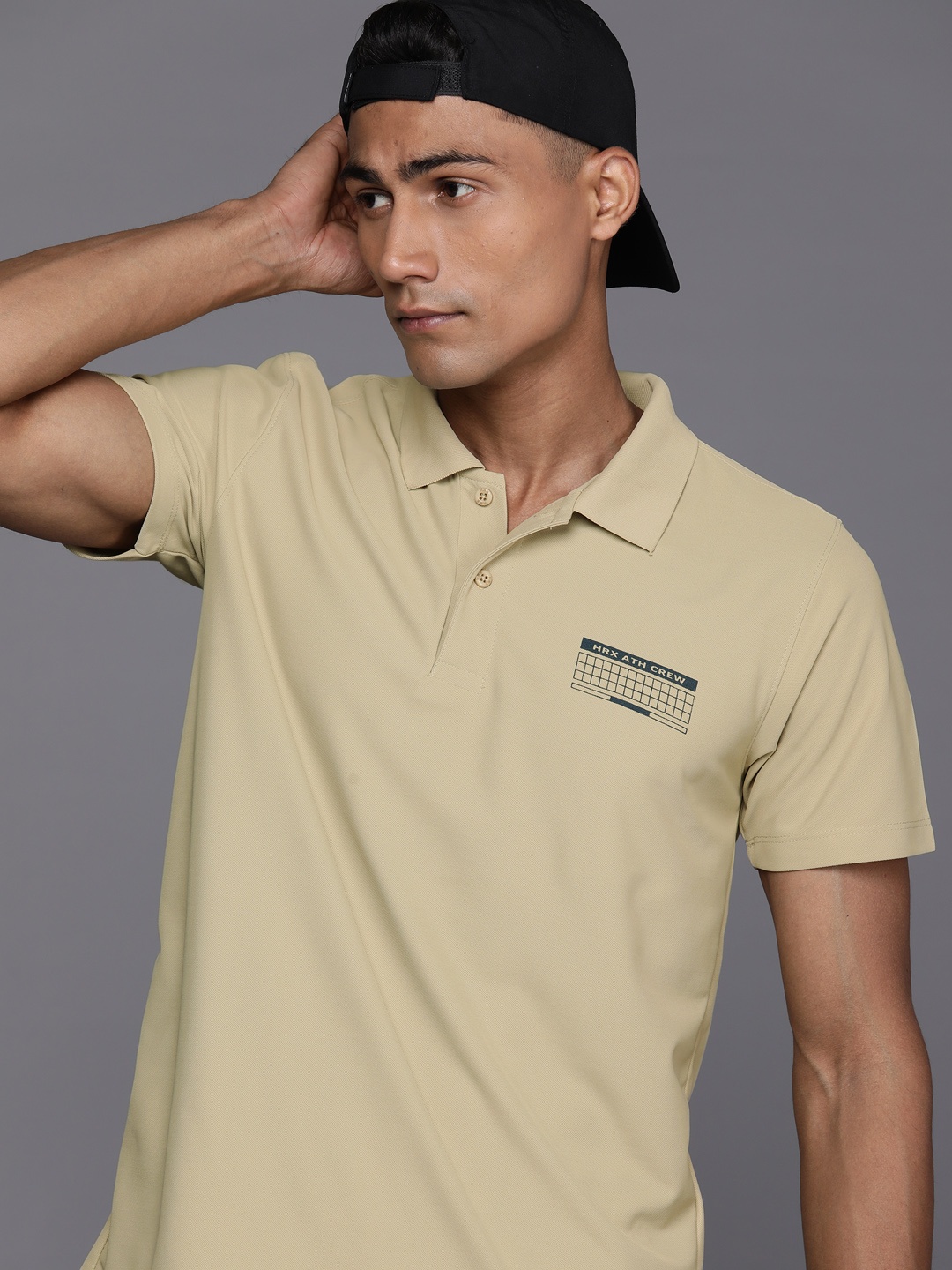 

HRX by Hrithik Roshan Polo Collar Lifestyle T-shirt, Beige