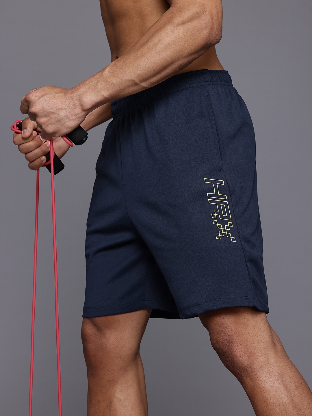 HRX by Hrithik Roshan Men Rapid-Dry Training Shorts, Navy blue