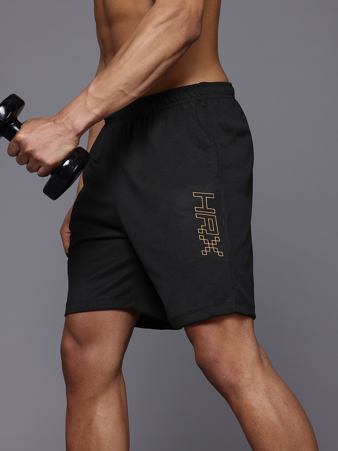 

HRX by Hrithik Roshan Men Rapid-Dry Training Shorts, Black