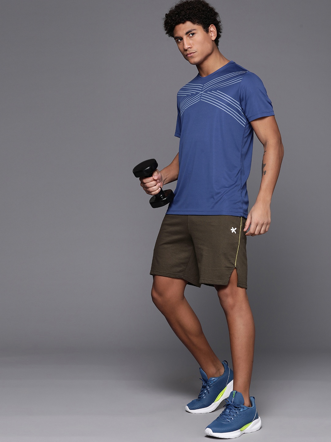 

HRX by Hrithik Roshan Men Rapid-Dry Training Shorts, Brown