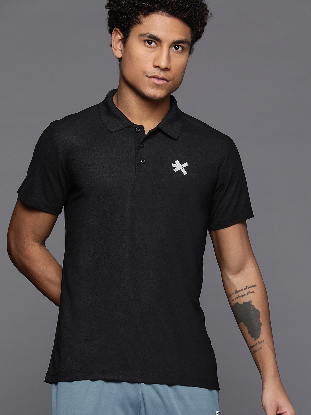 

HRX by Hrithik Roshan Polo Collar T-shirt, Black