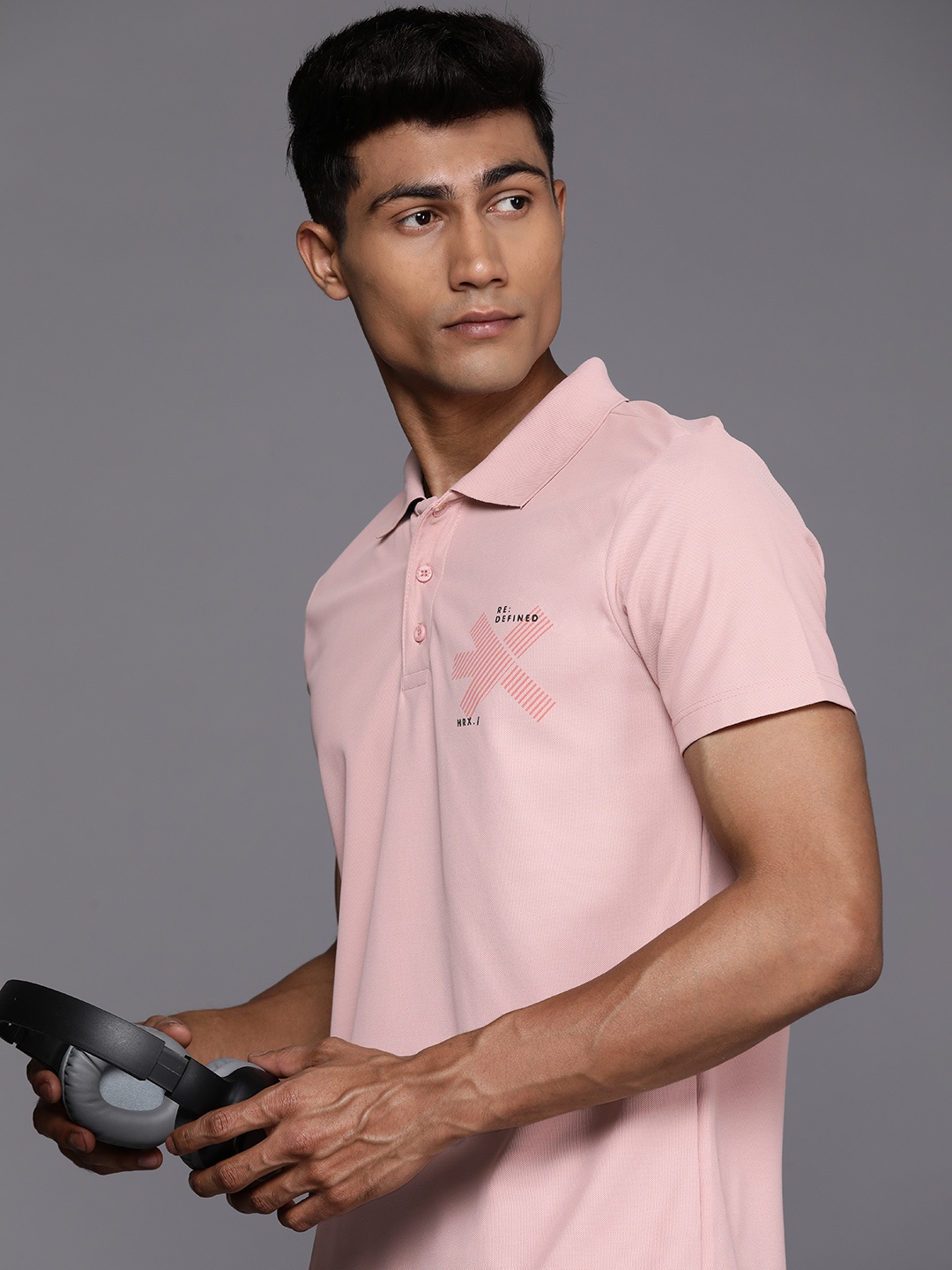 

HRX by Hrithik Roshan Polo Collar Lifestyle T-shirt, Rose