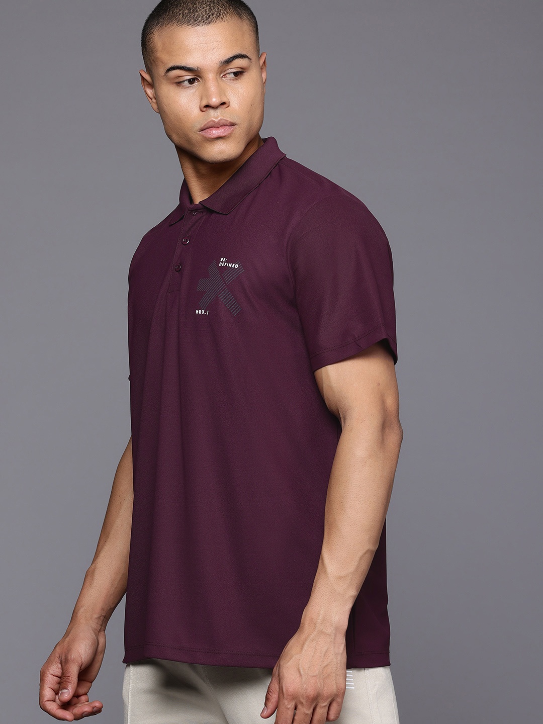 

HRX by Hrithik Roshan Polo Collar Lifestyle T-shirt, Burgundy
