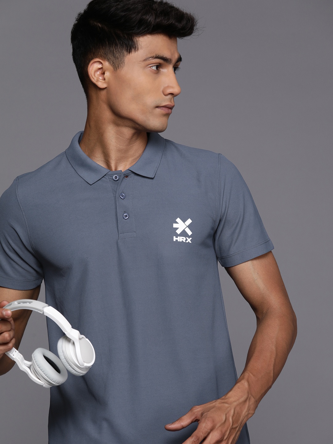 

HRX by Hrithik Roshan Polo Collar Lifestyle T-shirt, Charcoal