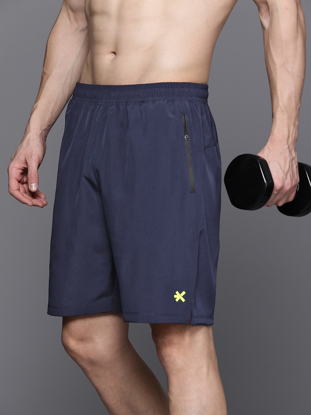 

HRX by Hrithik Roshan Men Rapid-Dry Training Shorts, Navy blue