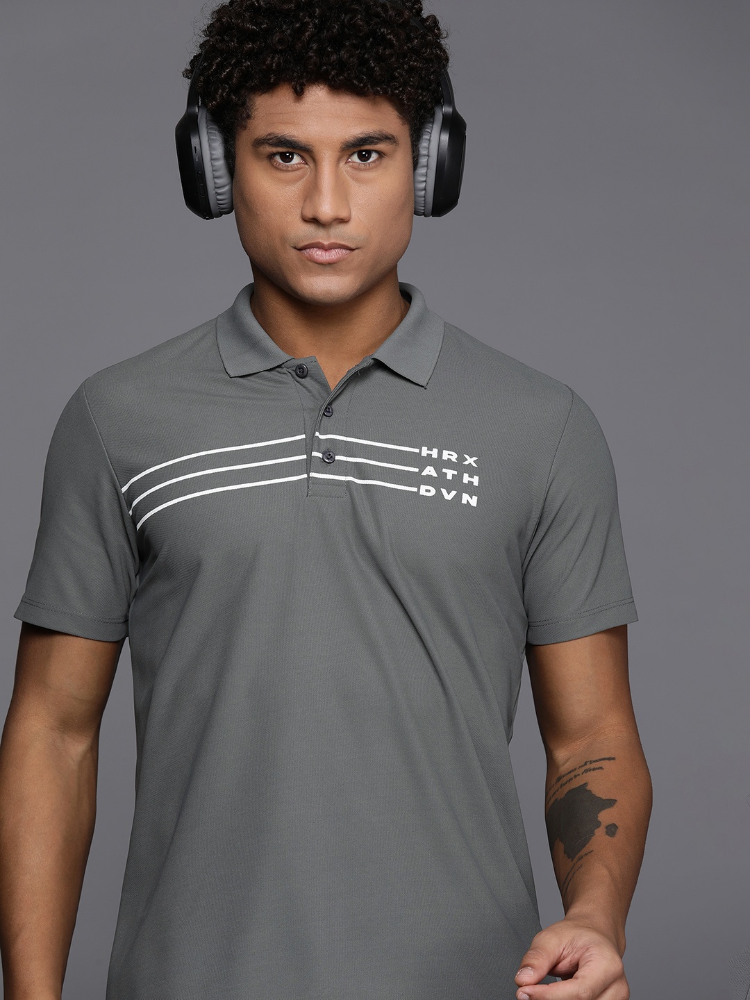 

HRX by Hrithik Roshan Regular Fit Polo Collar Casual T-shirt, Grey
