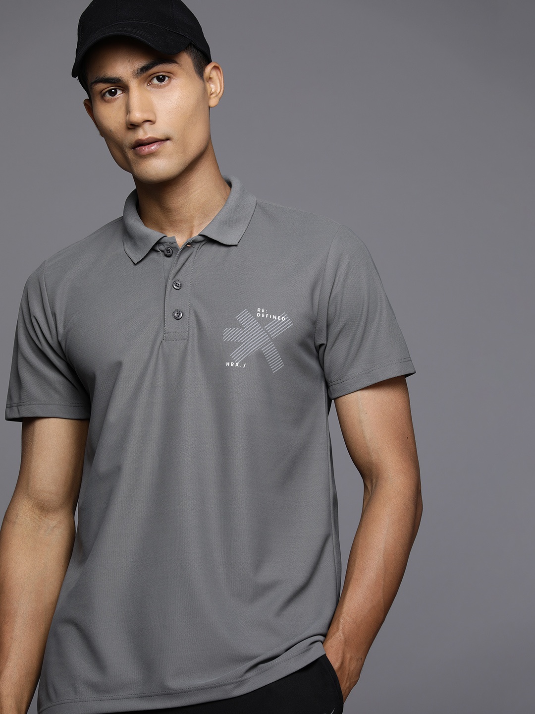 

HRX by Hrithik Roshan Men Polo Collar T-shirt, Grey