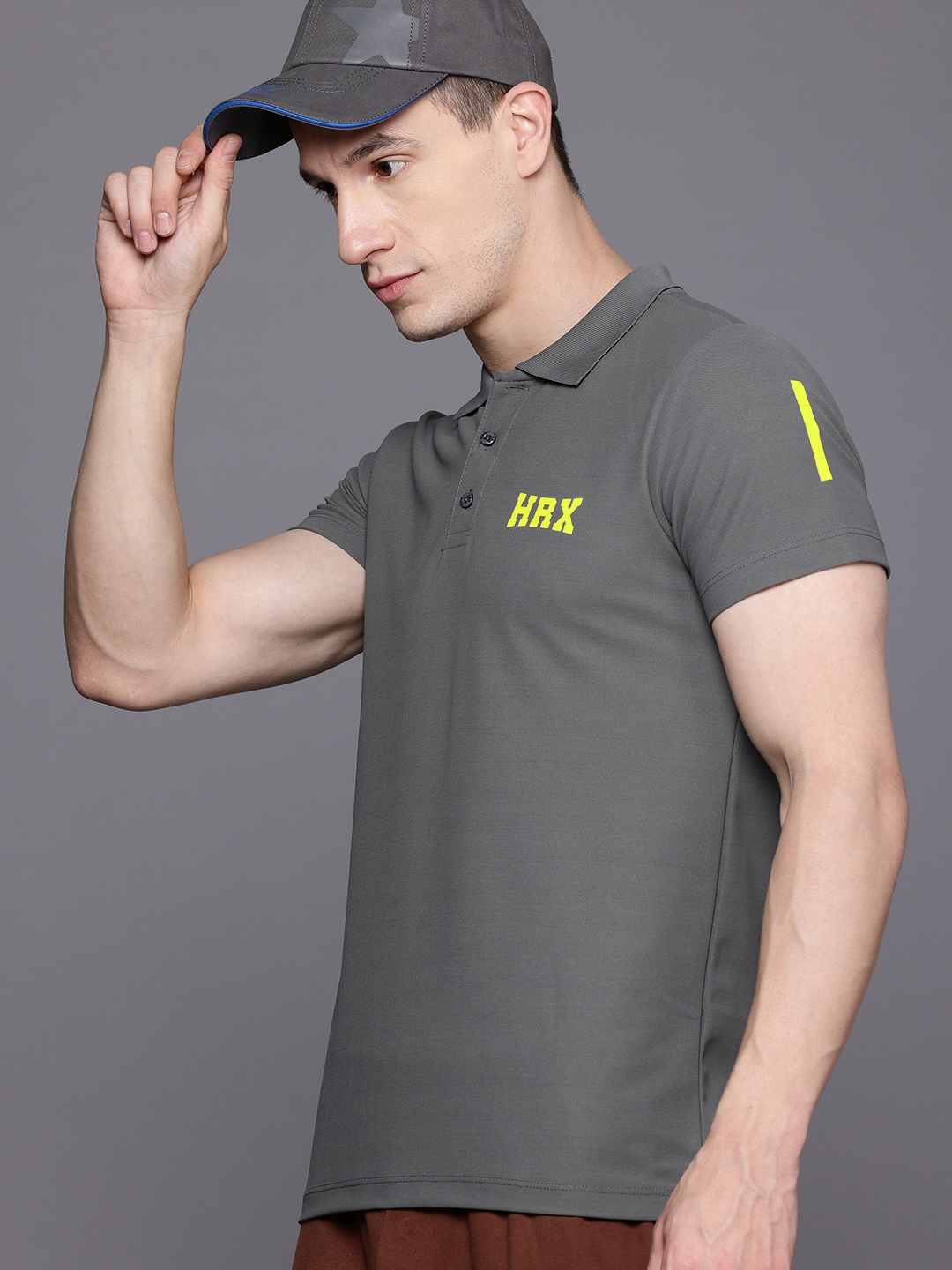 

HRX by Hrithik Roshan Polo Collar Lifestyle T-shirt, Grey