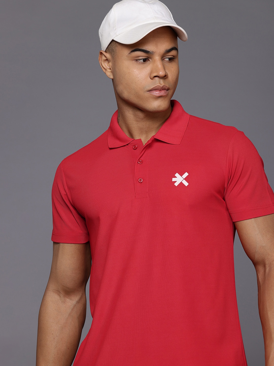 

HRX by Hrithik Roshan Polo Collar Lifestyle T-shirt, Red
