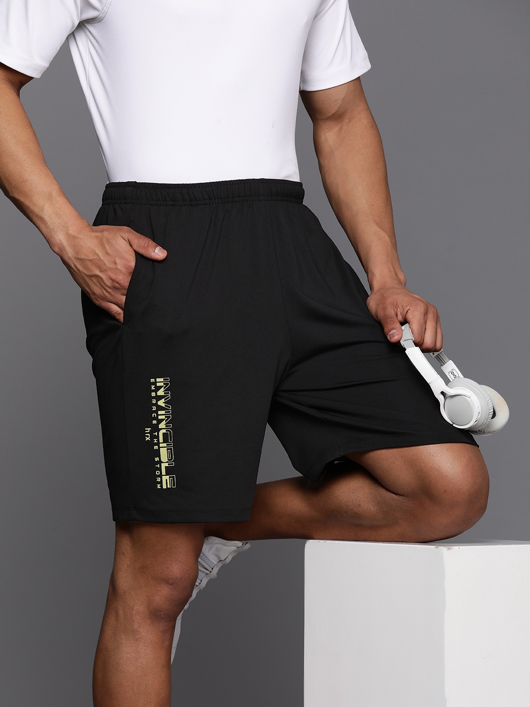 

HRX by Hrithik Roshan Men Rapid-Dry Lifestyle Shorts, Black