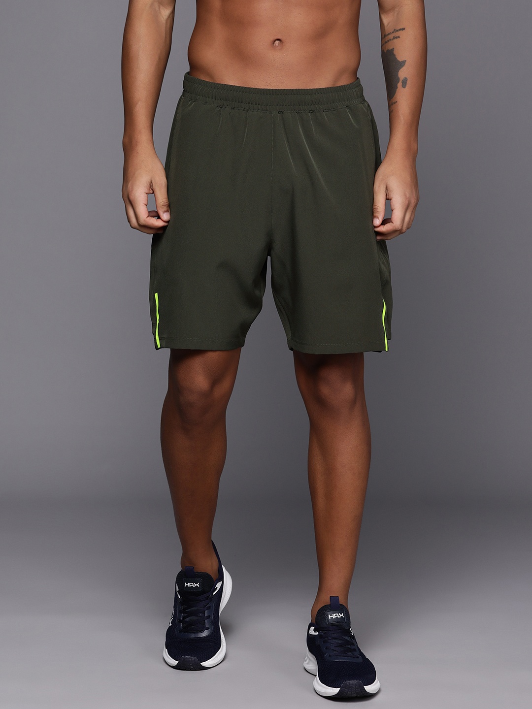 

HRX by Hrithik Roshan Men Rapid Dry Training Shorts, Olive