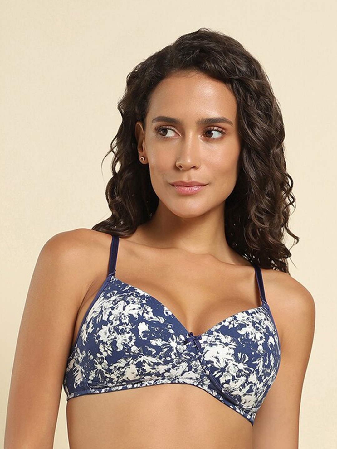 

Van Heusen Floral Printed Full Coverage Cotton Lightly Padded Bra All Day Comfort, Blue